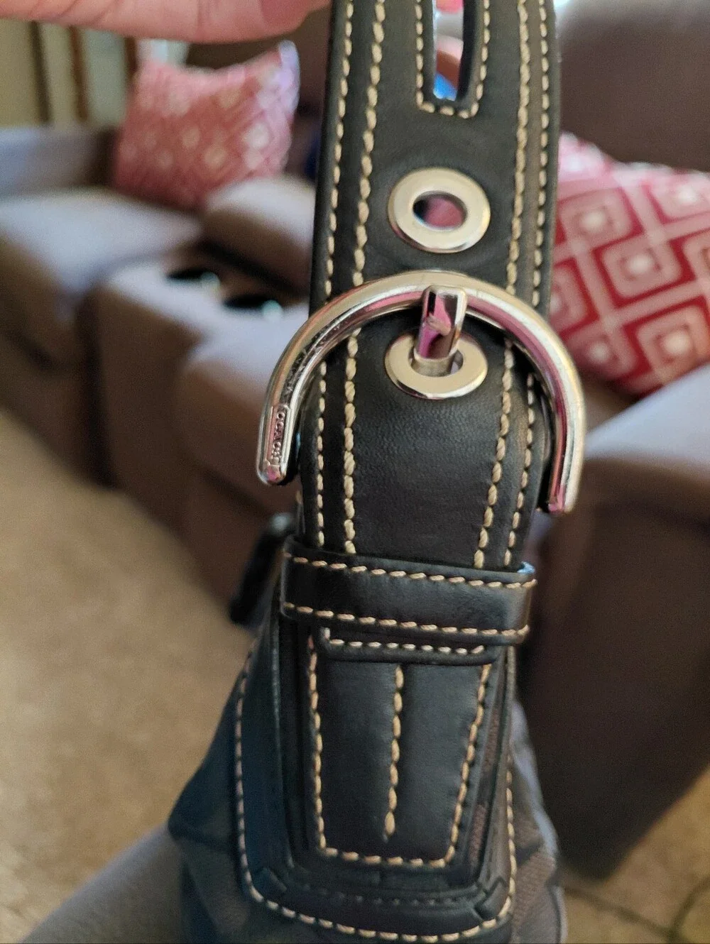 Coach Ergo Signature Hobo Shoulder Bag Style Number 11294 Blue Leather